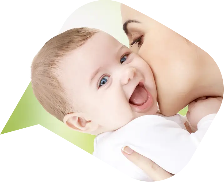 a woman and baby after receiving maternity advice.