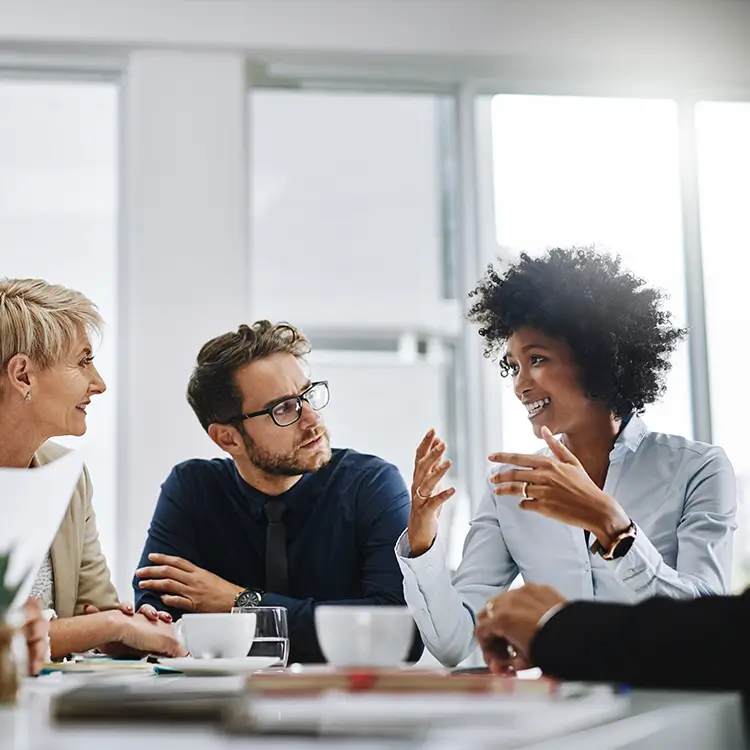 three employees talking about rhe acas tupe guidelines and where to find the acas helpline